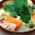 Мисо супа със свинско и зеленчуци
