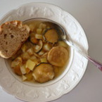 Супа от целина, картофи и сушени тиквички